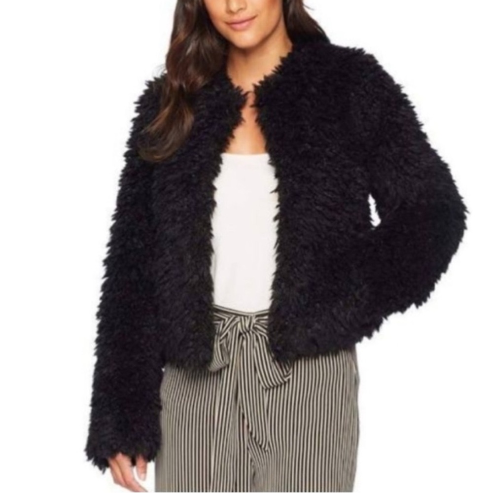 UGG Lorrena Black Faux Fur Jacket Black M